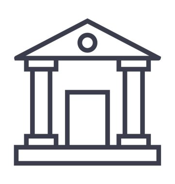 Okul binası satırı vektör simgesi