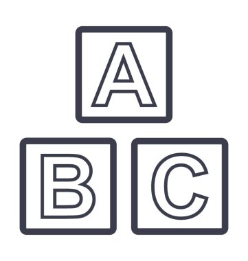 Eğitim blokları satırı vektör simgesi