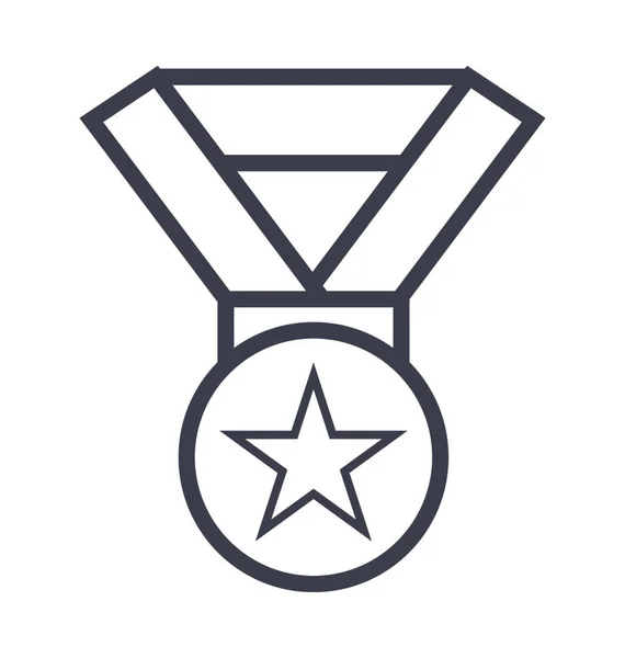 Ícone Vetor Linha Medalha —  Vetores de Stock