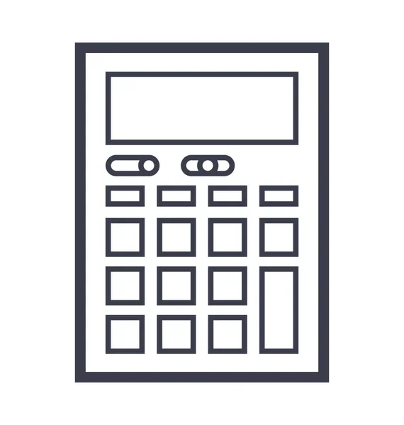 Kalkulátor Vonal Vektor Ikon — Stock Vector