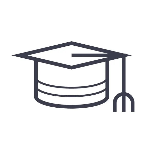 Mortarboard Linje Vektor Symbol — Stock vektor