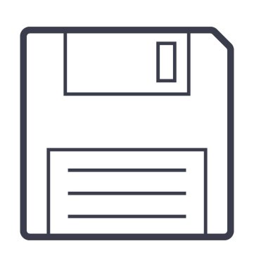 Disket çizgi vektör simgesi