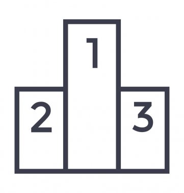 Podyum çizgi vektör simgesi