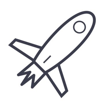 roket çizgisi vektör simgesi
