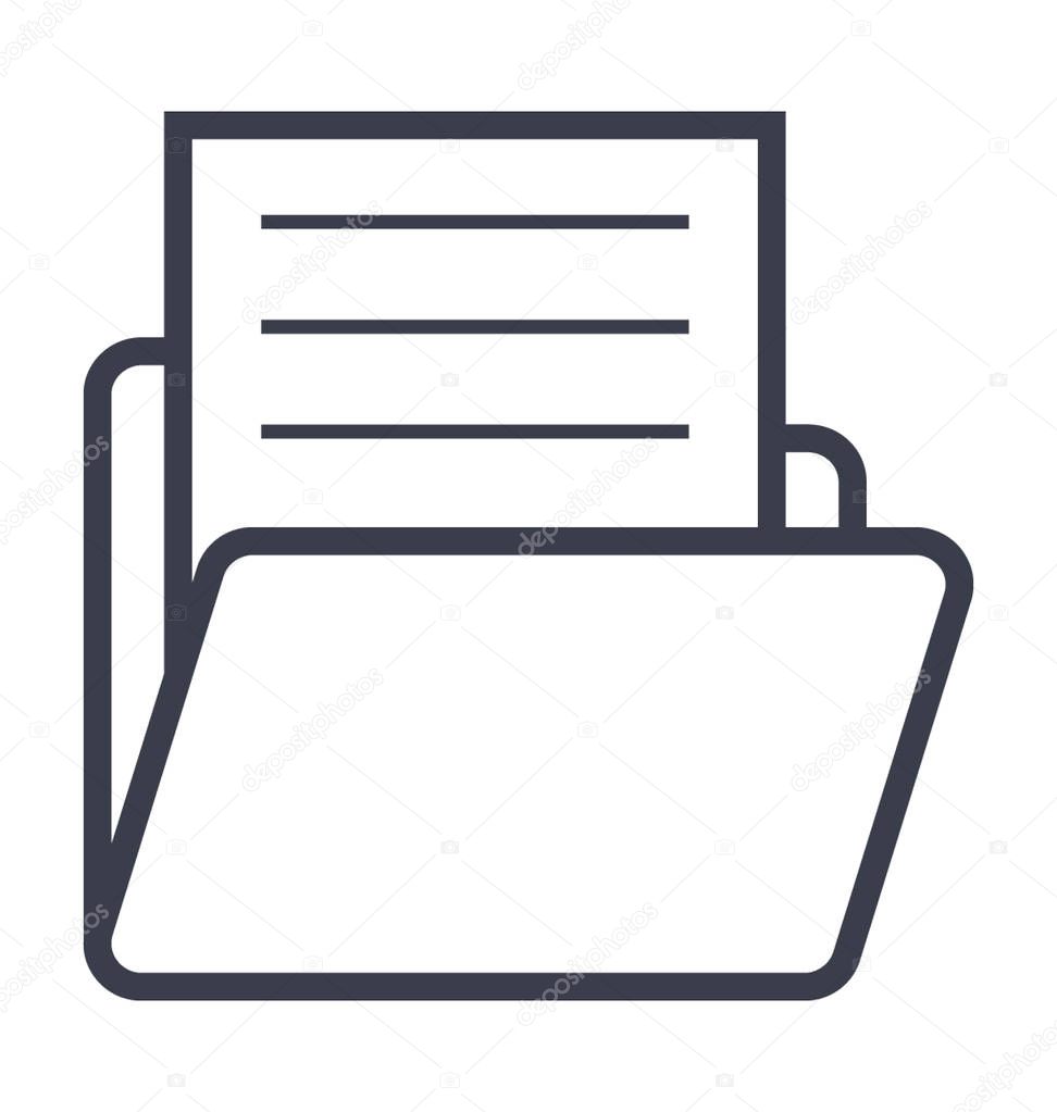 Folder Line Vector Icon
