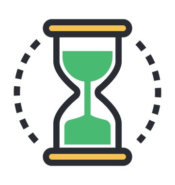 kum saati düz vektör simgesi