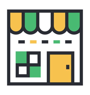 dükkan düz vektör simgesi