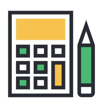 hesap makinesi düz vektör simgesi