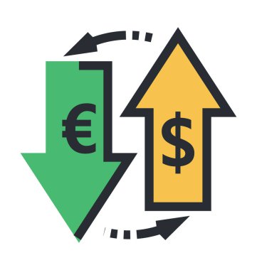 Para birimi değişim vektör simgesi