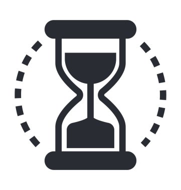 kum saati çizgisi vektör simgesi