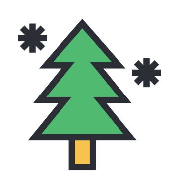 Noel ağacı vektör simgesi