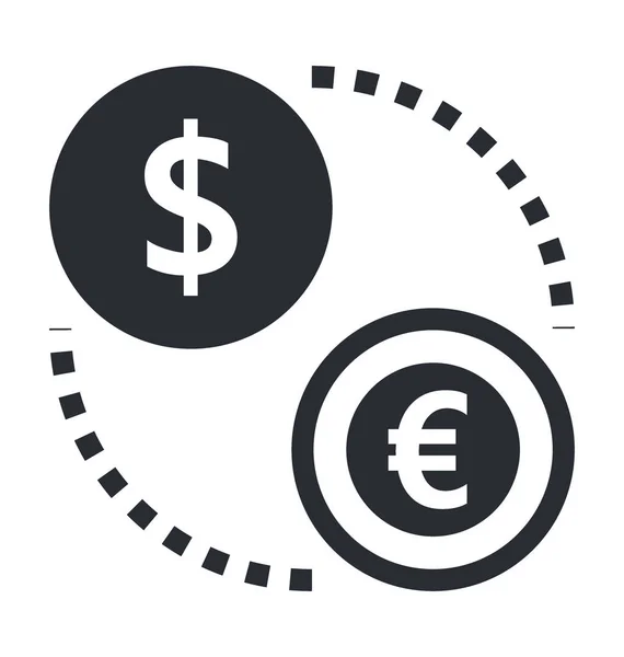 Icona Del Vettore Cambio Valuta — Vettoriale Stock