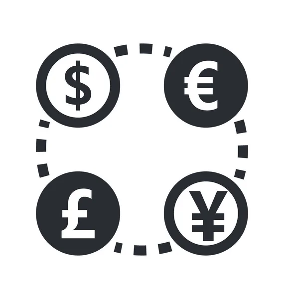Währung Flache Vektor Symbol — Stockvektor
