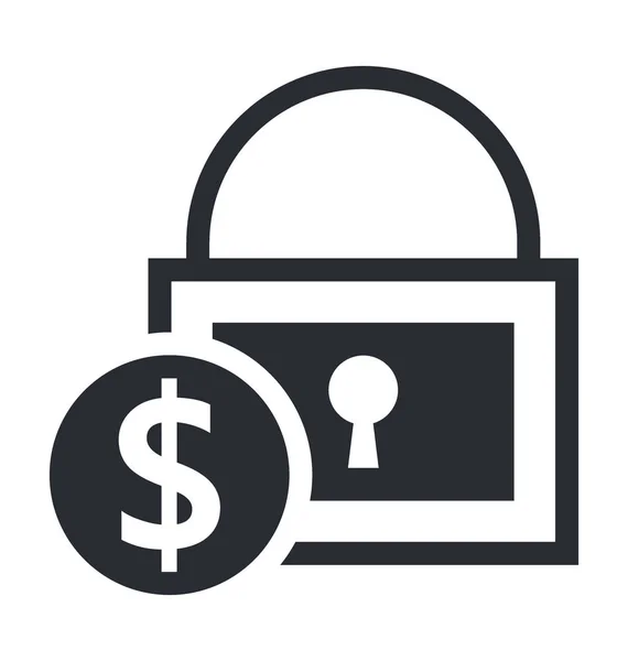 Vector Seguridad Financiera Icono — Vector de stock