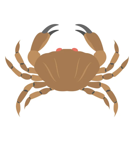 Flat Vector Icon Design Brown Crab Symbolising Zodiac Sign Crab — Stock Vector