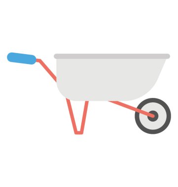 El arabası, el arabası düz tasarım simgesi