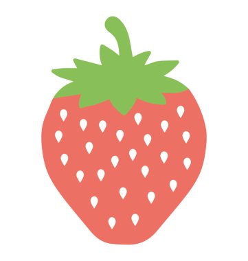 Düz tasarım vektör simgesi kırmızı dut veya çilek 