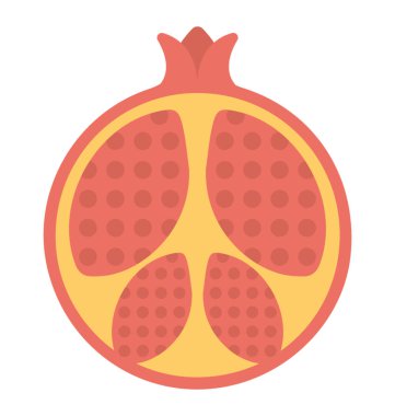 Düz tasarım simgesi dilimlenmiş nar 