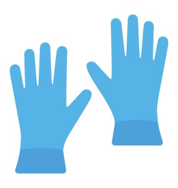 İki lastik eldiven el koruma düz tasarım simgesi için