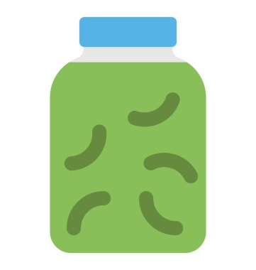 Besleme düz tasarım simgesi Balık tutma tırtıllar kavanoz içinde