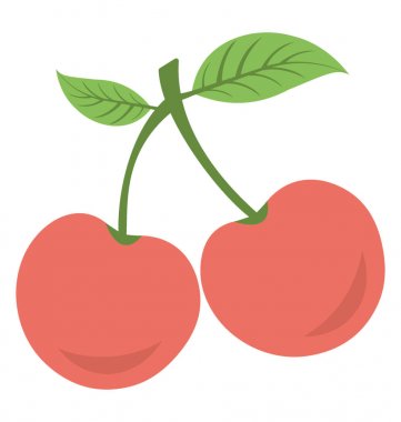İki kiraz yaprakları düz simgesiyle