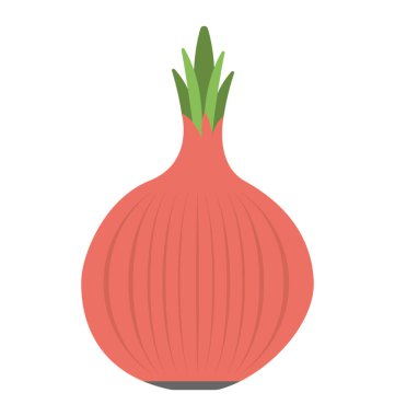 Kırmızı soğan düz vektör simgesi
