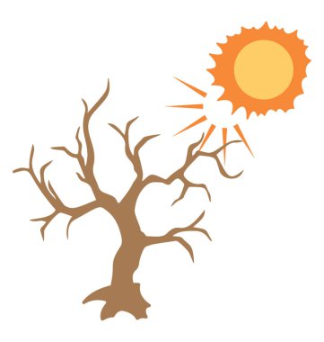 Güzel bir gün, sonbahar sezon kavramı düz simgesi ile ölü bir ağaç