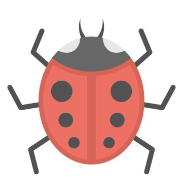 Uğur böceği veya uğur böceği düz tasarım simgesi