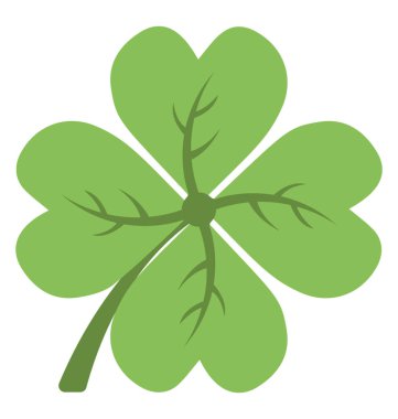 Shamrock, iyi şanslar çiçek düz vektör simgesi