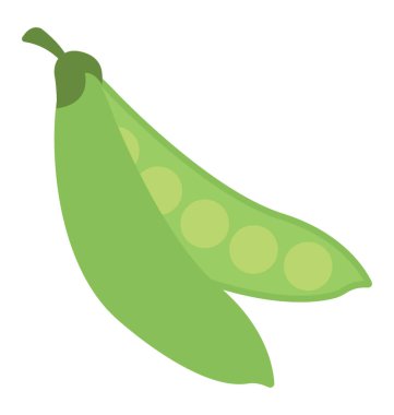 Sebze. Yeşil bezelye tohumları, düz vektör simge açıldı 