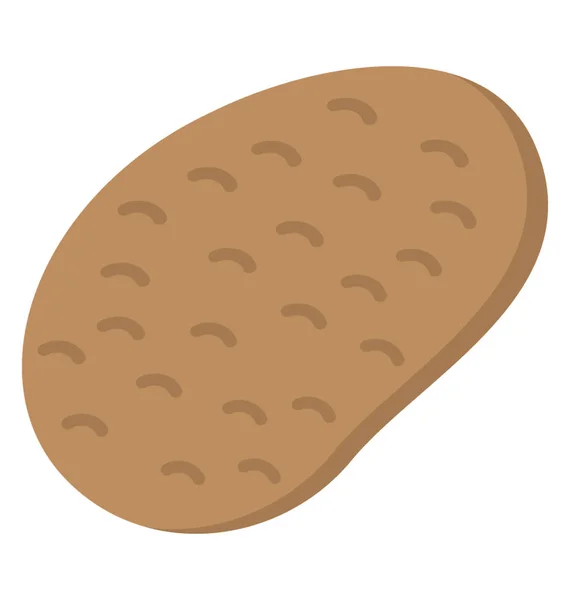 Ikona Płaska Konstrukcja Całego Ziemniaka — Wektor stockowy