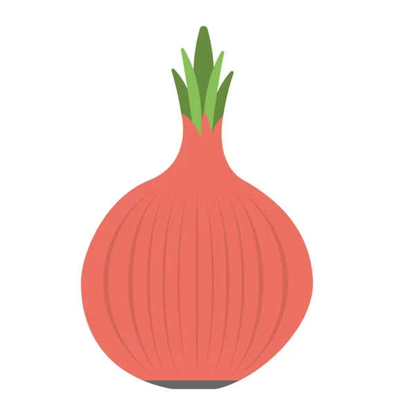 Red Onion Flat Vector Icon — Stock Vector