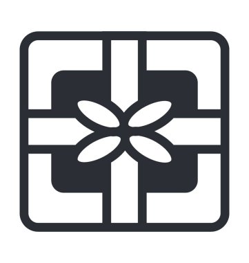 Hediye çizgi vektör simgesi