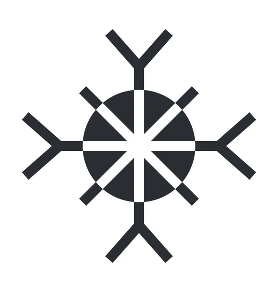 Snowflake Line Vector Icon — Stock Vector