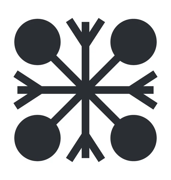 Snowflake Line Vector Icon — Stock Vector
