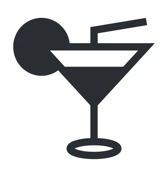 Ícone Vetor Linha Cocktail — Vetor de Stock