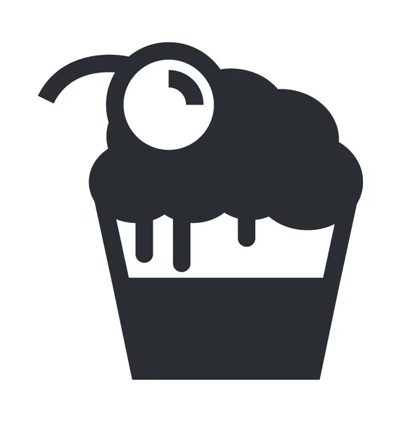 Cupcake Line Vector Icono — Archivo Imágenes Vectoriales