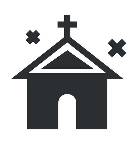 Kirche Linienvektorsymbol — Stockvektor