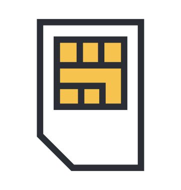 Sim düz vektör simgesi