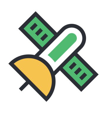 uydu çizgi vektör simgesi