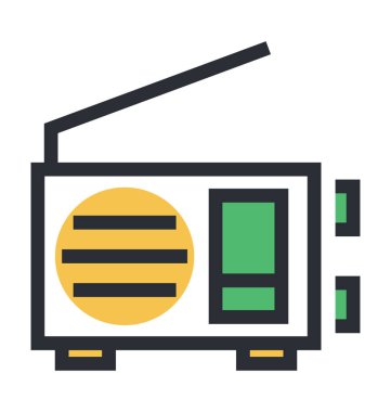 radyo düz vektör simgesi