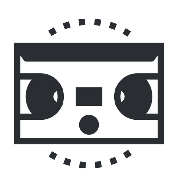 Cassette Plana Vector Icono — Vector de stock
