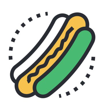 Sosisli sandviç vektör simgesi