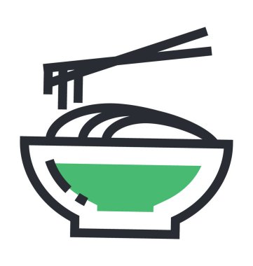 noodles düz vektör simgesi