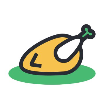 Haşlanmış tavuk vektör simgesi