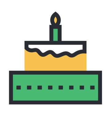 Doğum günü pastası vektör simgesi