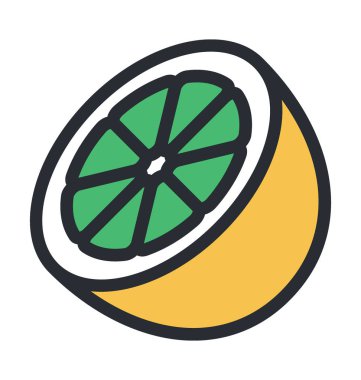 Yarım turuncu vektör simgesi