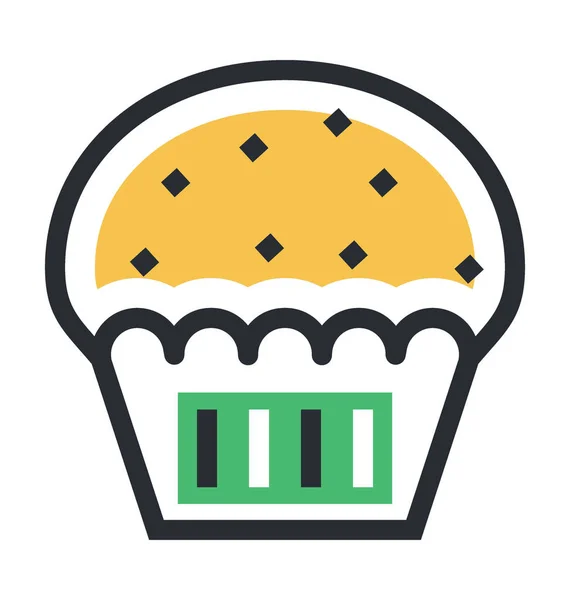 Muffin Plano Vector Icono — Archivo Imágenes Vectoriales