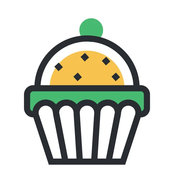 Muffin Plana Vector Ícone — Vetor de Stock