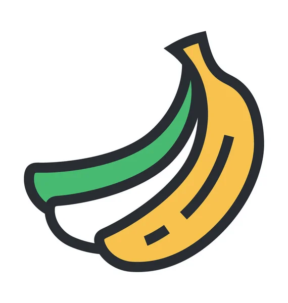 Banany Kolorowe Wektor Ikona — Wektor stockowy
